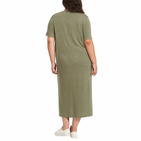 JESSICA SIMPSON Soft Slub Knit Midi Dress in Kalamata - NEW - Picture 3 of 3